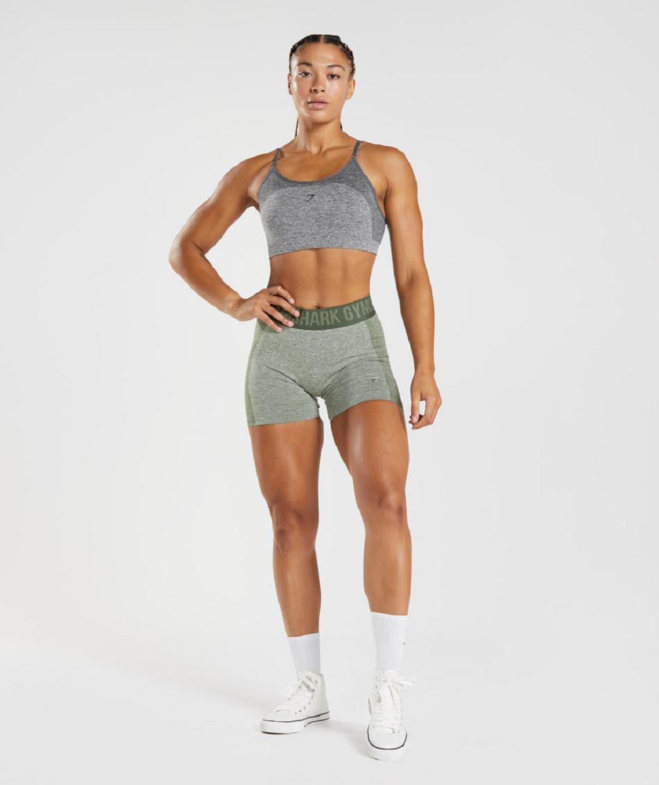 Szorty Damskie Gymshark Flex Zielone Oliwkowe | PL 2391FDN